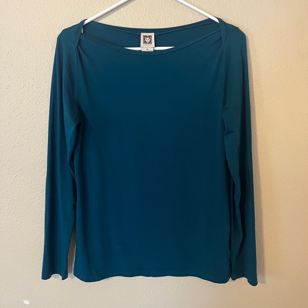 Anne Klein Deep Teal Long Sleeve Women's Top Size M